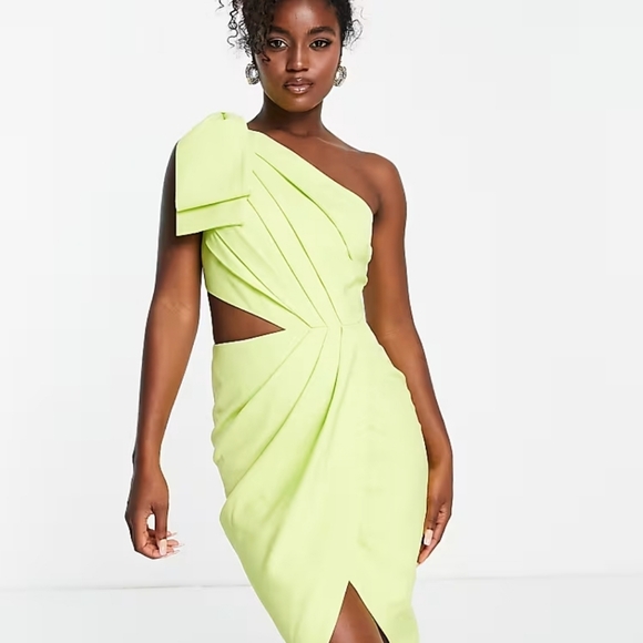 (4p. pack) Lime Printed Sleeveless Midi Dress - V8 main image 1
